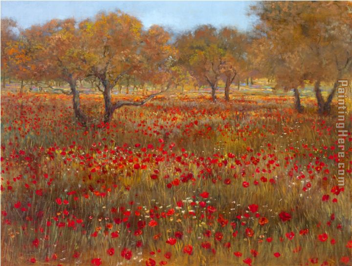 Michael Longo poppy fields in red